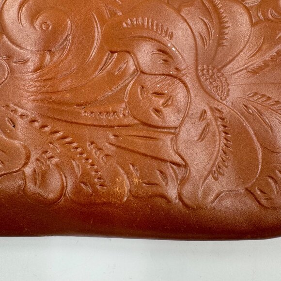 Patrica Nash CassinEmbossed Leather Wristlet Clutch Bag With Zipper & Wrist Stra - Picture 12 of 15